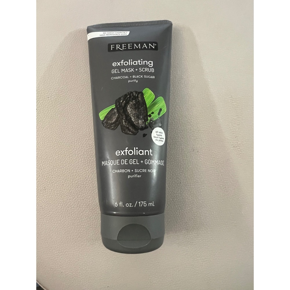 Freeman Exfoliating Gel Mask Scrub Charcoal Black Sugar Purify 6oz 175ml Tube